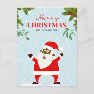 Cartes Pour Fêtes Annuelles Noël noir du Père Noël africain