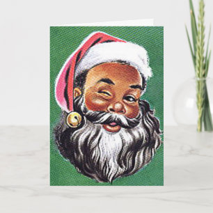 Cartes Pour Fêtes Annuelles Noël noir du Père Noël afro-américain