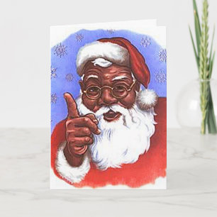 Cartes Pour Fêtes Annuelles Noël noir du père noël d'Afro-américain