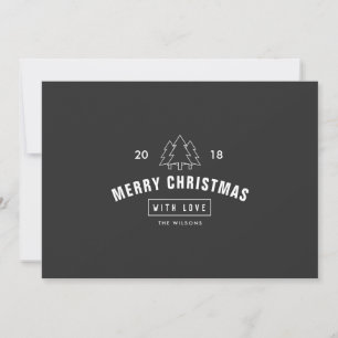 Cartes Pour Fêtes Annuelles Noël noir et blanc minimaliste moderne de logo