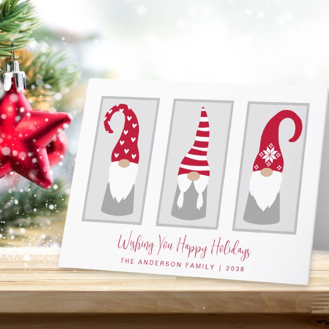 Cartes Pour Fêtes Annuelles Noël nordique des mignons Gnomes (Créateur téléchargé)