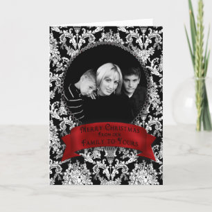 Cartes Pour Fêtes Annuelles Noël - Notre famille à vous - Photo Insertion