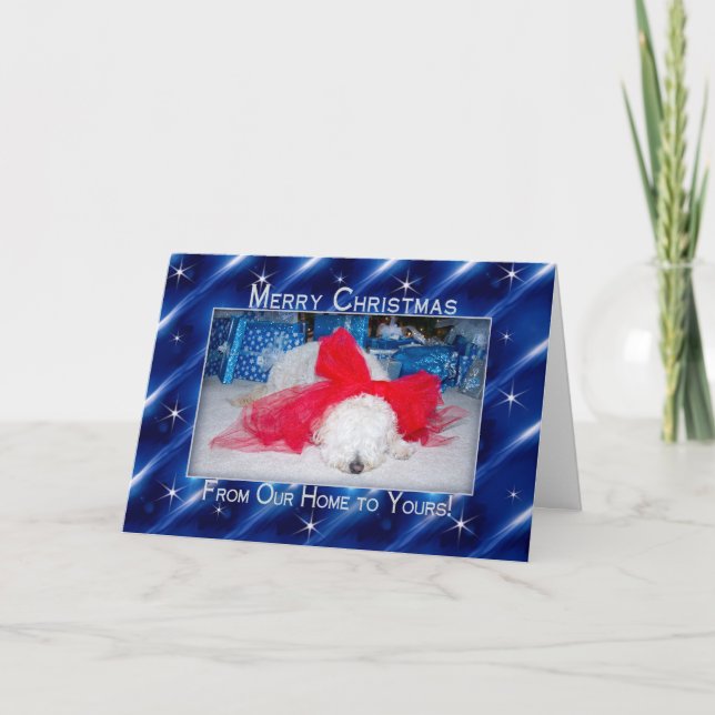 Cartes Pour Fêtes Annuelles Noël - Notre maison à votre triste chiot (Devant)