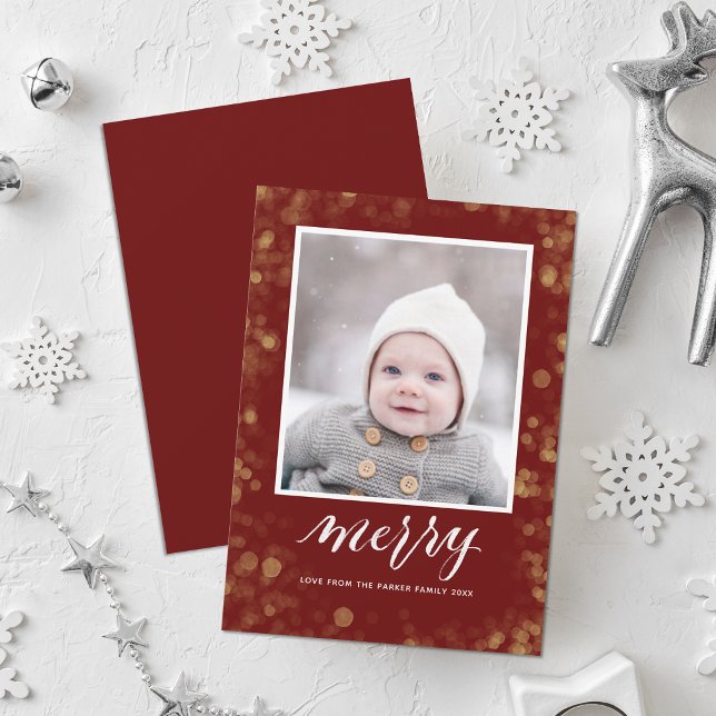 Cartes Pour Fêtes Annuelles Noël Nouvel An Confetti | Photo Gold Elegant (Créateur téléchargé)