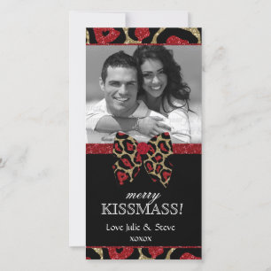 Cartes Pour Fêtes Annuelles Noël Nouvel An Fêtes Parties scintillant léopard P