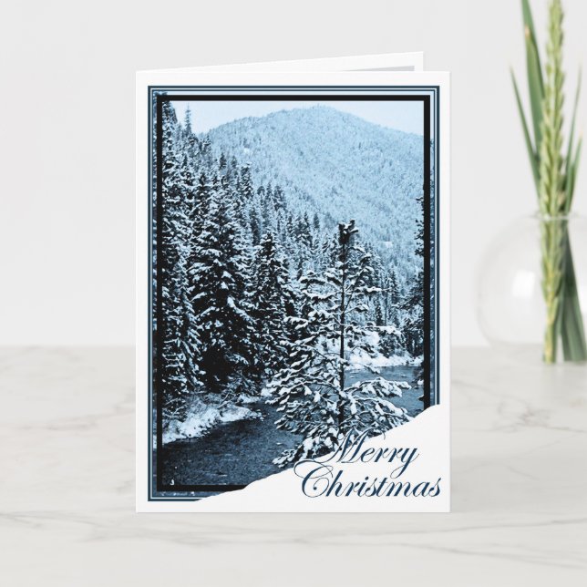 Cartes Pour Fêtes Annuelles Noël, nouvelle année, vacances peu de rivière de (Devant)