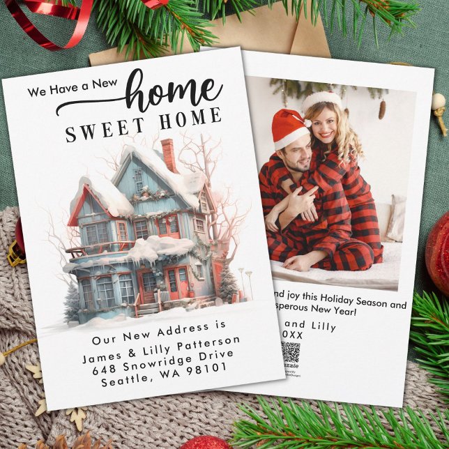 Cartes Pour Fêtes Annuelles Noël Nouvelle maison pour les vacances déménager (Créateur téléchargé)