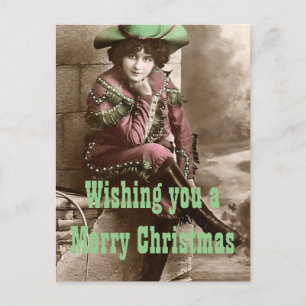 Cartes Pour Fêtes Annuelles Noël occidental vintage de mode