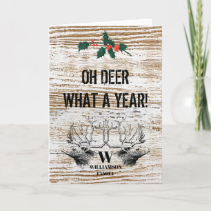 Cartes Pour Fêtes Annuelles Noël Oh Deer Quelle année Noël Monogramme