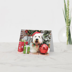 Cartes Pour Fêtes Annuelles Noël - Old English Sheepdog - Alphy