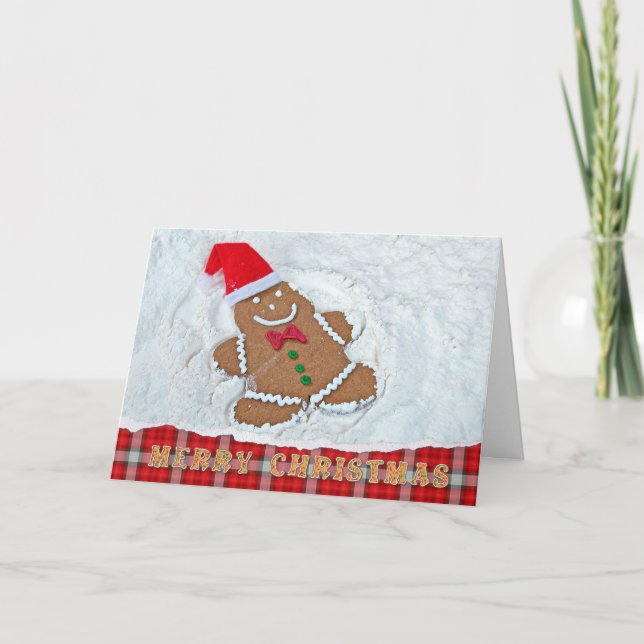 Cartes Pour Fêtes Annuelles Noël pain d'épices Ange de neige (Devant)