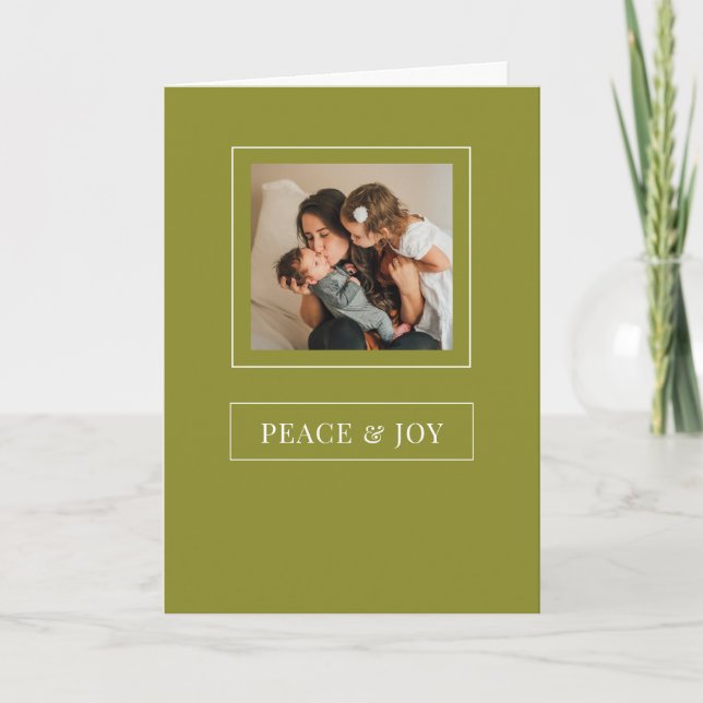 Cartes Pour Fêtes Annuelles Noël Paix et Joie Mini photo de vacances (Devant)