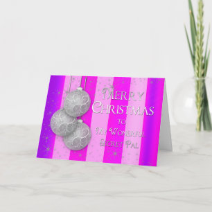 Cartes Pour Fêtes Annuelles Noël - Pal Secret - Boules d'argent rose/pourpre