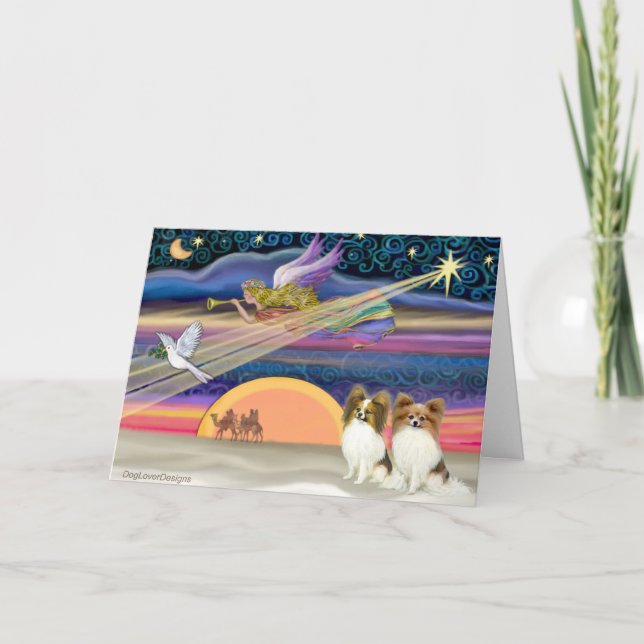 Cartes Pour Fêtes Annuelles Noël - Papillon (deux faons) (Devant)