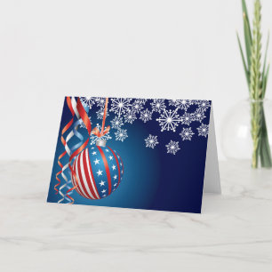 Cartes Pour Fêtes Annuelles Noël patriotique bleu