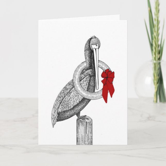 Cartes Pour Fêtes Annuelles Noël pélican (Devant)