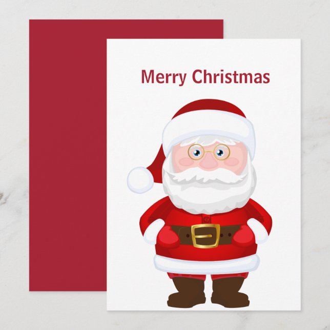 Cartes Pour Fêtes Annuelles Noël père Noël (Devant / Derrière)