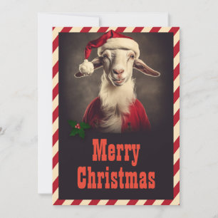Cartes Pour Fêtes Annuelles Noël Père Noël Chèvre