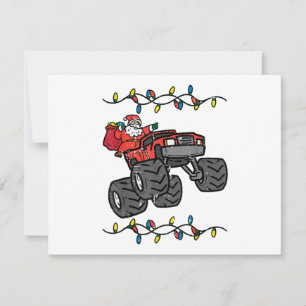 Cartes Pour Fêtes Annuelles Noël Père Noël Monster Camion Garçons Enfants Enfa