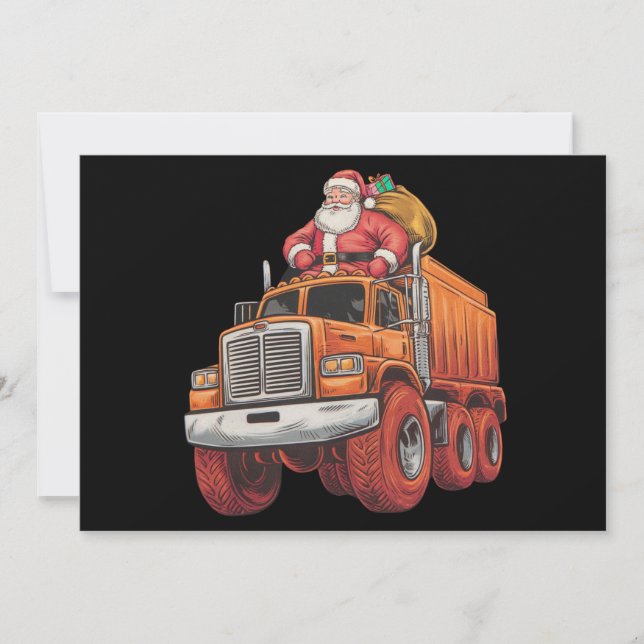 Cartes Pour Fêtes Annuelles Noël Père Noël Monster Camion Xmas Garçons Enfants (Devant)