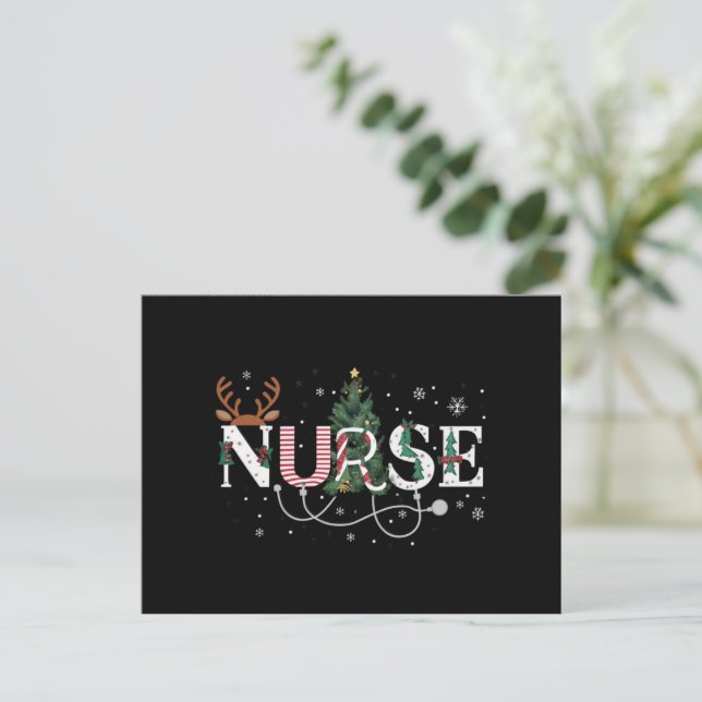 Cartes Pour Fêtes Annuelles Noël Père Noël Préférée Infirmière Noël Cadeaux Fê (Debout devant)