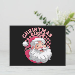 Cartes Pour Fêtes Annuelles Noël Père Noël Rose Rétro Vintage