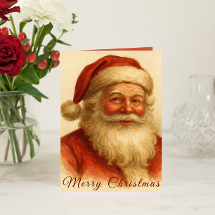 Cartes Pour Fêtes Annuelles Noël Père Noël Vintage classique et chaleureux