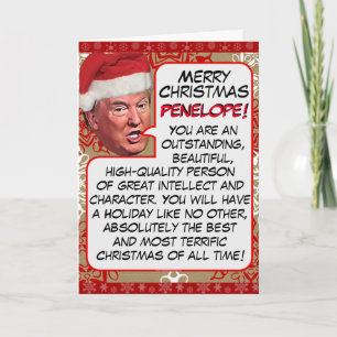 Cartes Pour Fêtes Annuelles Noël personnalisé du président Donald Trump