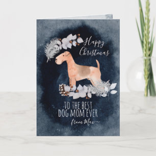Cartes Pour Fêtes Annuelles Noël personnalisé Lakeland Terrier Aquarelle