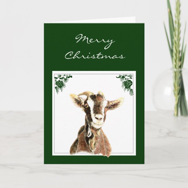 Cartes Pour Fêtes Annuelles Noël personnalisé Obtenez votre chèvre, Humour (Devant)