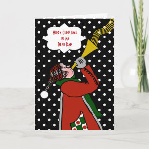 Cartes Pour Fêtes Annuelles Noël personnalisé pour papa, trompette et tempête