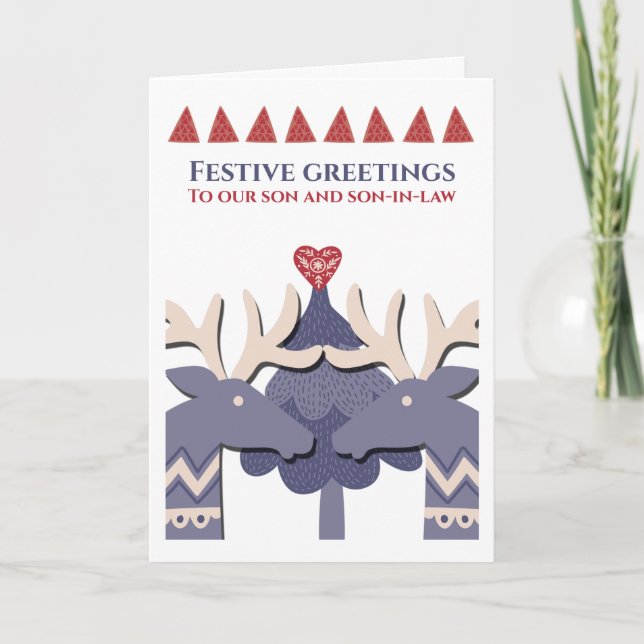 Cartes Pour Fêtes Annuelles Noel personnalisé scandinave Reindeer Gay (Devant)