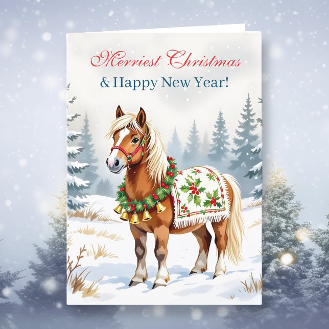 Cartes Pour Fêtes Annuelles Noël personnalisé Shetland Pony (Créateur téléchargé)