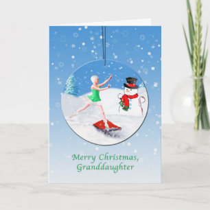 Cartes Pour Fêtes Annuelles Noël, Petite-fille, Danseur de ballet, Neige