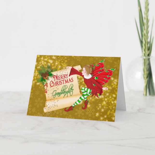 CARTES POUR FÊTES ANNUELLES NOËL - PETITE-FILLE - PÈRE NOËL ELF (Devant)