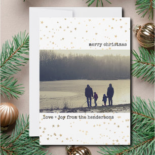 Cartes Pour Fêtes Annuelles Noël Photo Gold Stars