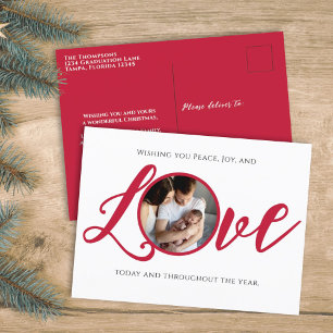 Cartes Pour Fêtes Annuelles Noël Photo moderne Calligraphie Script Amour