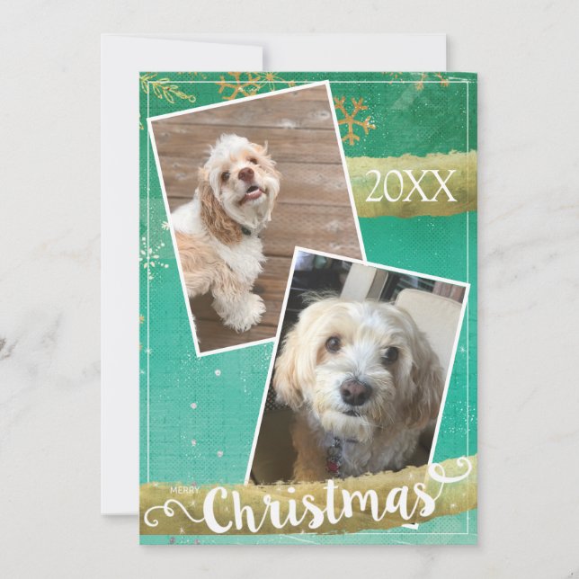 Cartes Pour Fêtes Annuelles Noël photo personnalisée (Devant)