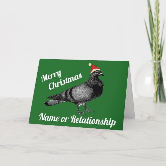 Cartes Pour Fêtes Annuelles Noël pigeon personnalisable (Devant)