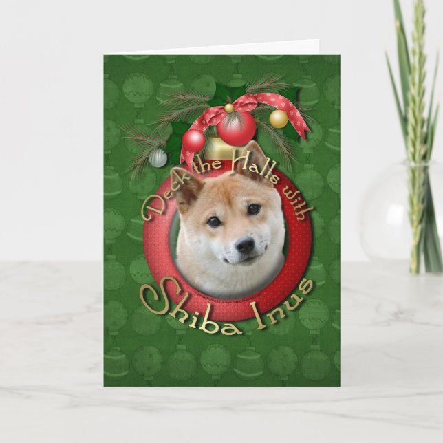Cartes Pour Fêtes Annuelles Noël - plate-forme les halls - Shiba Inu (Devant)