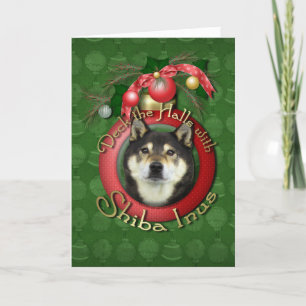 Cartes Pour Fêtes Annuelles Noël - plate-forme les halls - Shiba Inus - Yasha