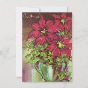 Cartes Pour Fêtes Annuelles Noël Poinsettia Flower Salutations