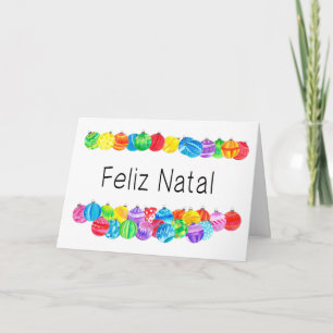 Cartes Pour Fêtes Annuelles Noël portugais natal de Feliz, aquarelle