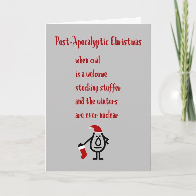Cartes Pour Fêtes Annuelles Noël post-apocalyptique - Poème de Noël amusant (Devant)