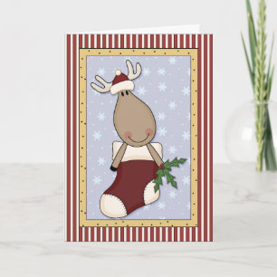 Cartes Pour Fêtes Annuelles Noël pour des amants de mule ou d'orignaux