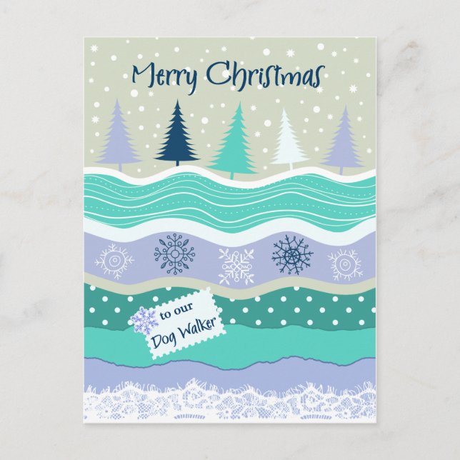 Cartes Pour Fêtes Annuelles Noël pour le chien Walker Snowflakes Scrapbooking (Devant)