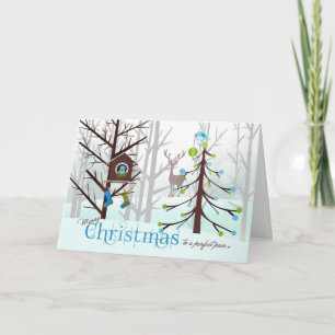 Cartes Pour Fêtes Annuelles Noël pour un couple parfait paire d'oiseaux bleus