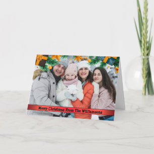 Cartes Pour Fêtes Annuelles Noël présente Pine Boughs photo cadre