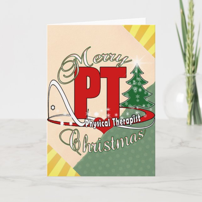 Cartes Pour Fêtes Annuelles NOËL PT Physiothérapeute (Devant)