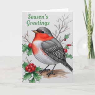 Cartes Pour Fêtes Annuelles Noël Red Robin Bird